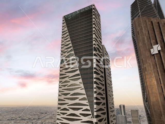 Modern buildings in King Abdullah Financial District (KAFD), Riyadh, Saudi Arabia.