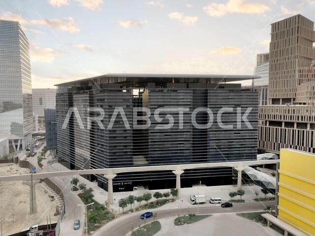 Modern buildings in King Abdullah Financial District (KAFD), Riyadh, Saudi Arabia.