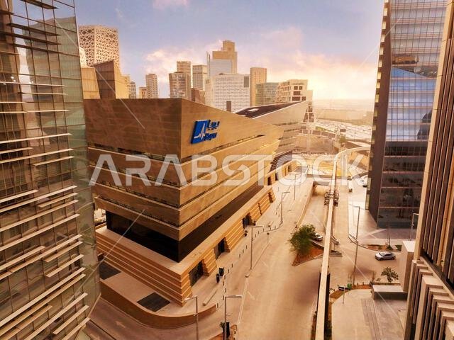 Modern buildings in King Abdullah Financial District (KAFD), Riyadh, Saudi Arabia.