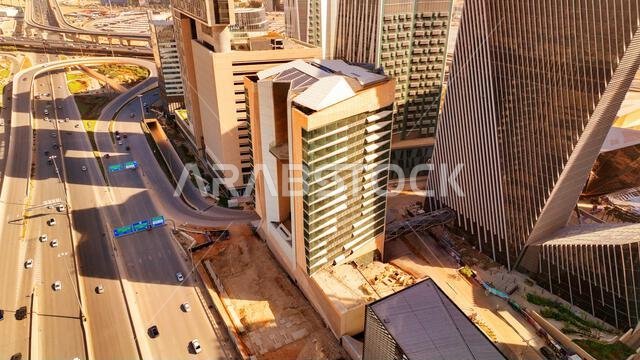 Modern buildings in King Abdullah Financial District (KAFD), Riyadh, Saudi Arabia.