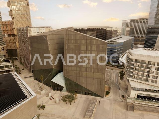 Modern buildings in King Abdullah Financial District (KAFD), Riyadh, Saudi Arabia.