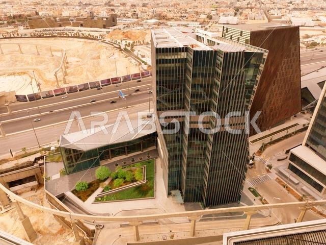 Modern buildings in King Abdullah Financial District (KAFD), Riyadh, Saudi Arabia.