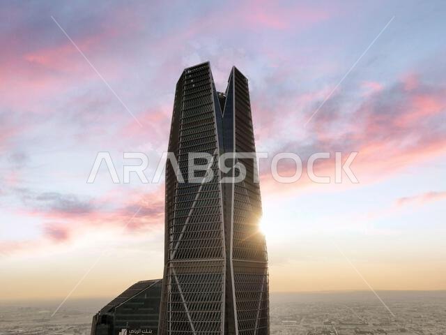 Modern buildings in King Abdullah Financial District (KAFD), Riyadh, Saudi Arabia.