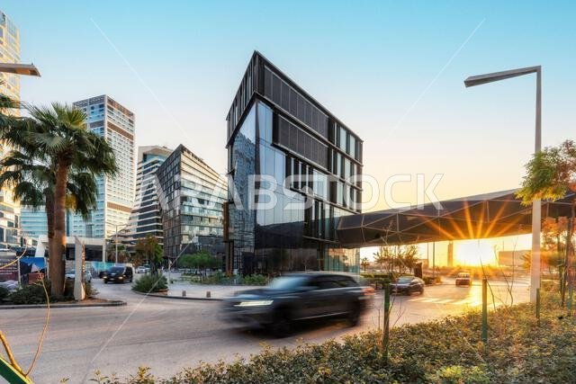 Modern buildings in King Abdullah Financial District (KAFD), Riyadh, Saudi Arabia.