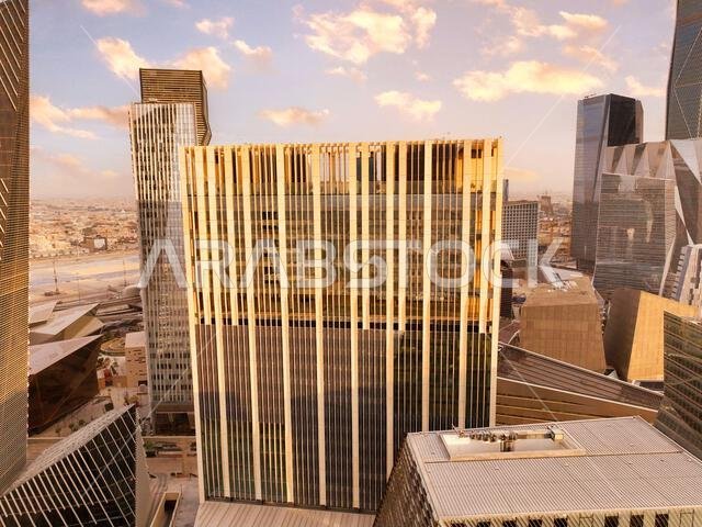 Modern buildings in King Abdullah Financial District (KAFD), Riyadh, Saudi Arabia.