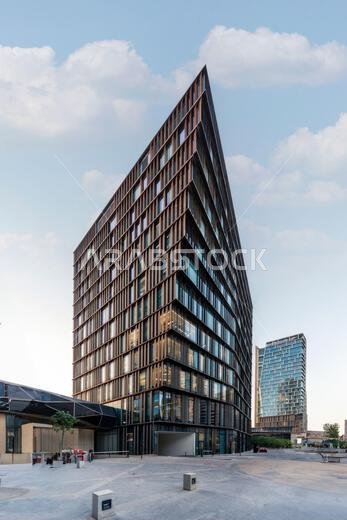 Modern buildings in King Abdullah Financial District (KAFD), Riyadh, Saudi Arabia.