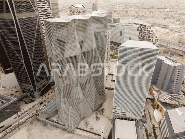 Modern buildings in King Abdullah Financial District (KAFD), Riyadh, Saudi Arabia.