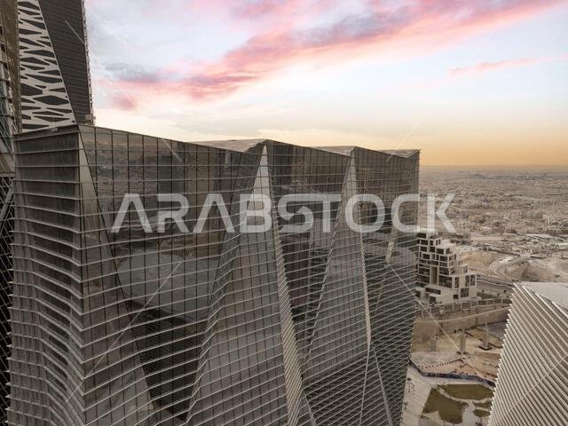 Modern buildings in King Abdullah Financial District (KAFD), Riyadh, Saudi Arabia.