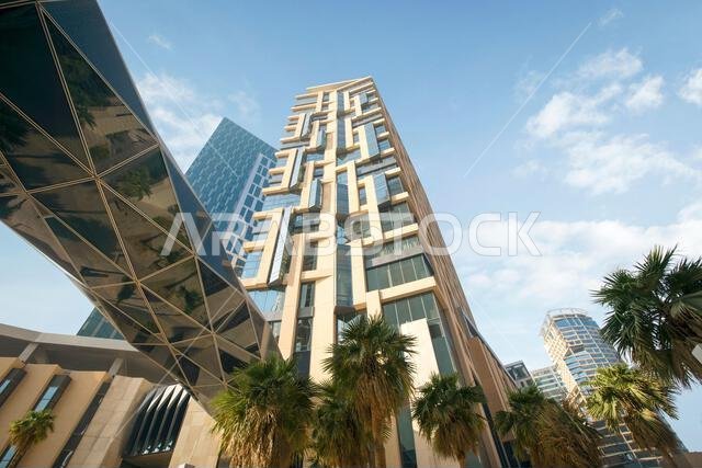 Modern buildings in King Abdullah Financial District (KAFD), Riyadh, Saudi Arabia.
