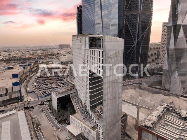 Modern buildings in King Abdullah Financial District (KAFD), Riyadh, Saudi Arabia.