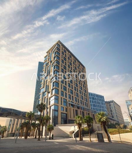 Modern buildings in King Abdullah Financial District (KAFD), Riyadh, Saudi Arabia.