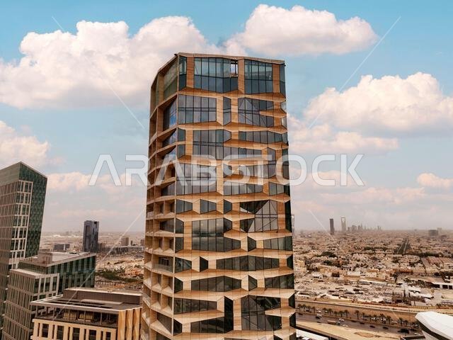 Modern buildings in King Abdullah Financial District (KAFD), Riyadh, Saudi Arabia.