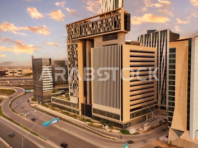 Modern buildings in King Abdullah Financial District (KAFD), Riyadh, Saudi Arabia.