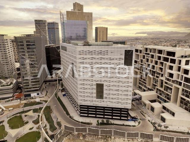 Modern buildings in King Abdullah Financial District (KAFD), Riyadh, Saudi Arabia.