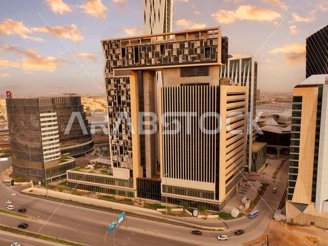 Modern buildings in King Abdullah Financial District (KAFD), Riyadh, Saudi Arabia.