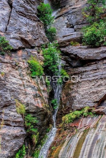 A photo of a waterfall in Wadi Lajab in southern Saudi Arabia A photo of a waterfall in Wadi Lajab in southern Saudi Arabia