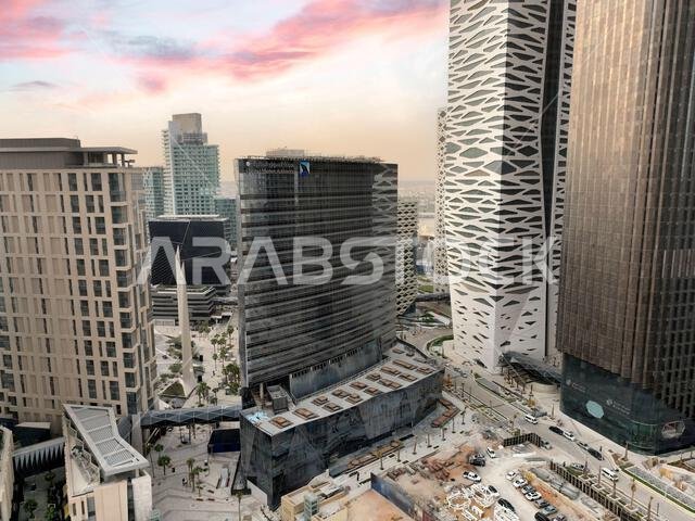 Modern buildings in King Abdullah Financial District (KAFD), Riyadh, Saudi Arabia.