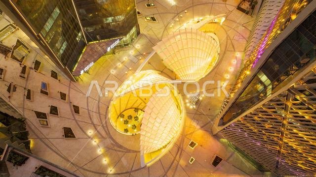 Modern buildings in King Abdullah Financial District (KAFD), Riyadh, Saudi Arabia.