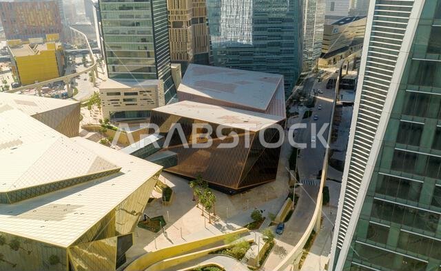Modern buildings in King Abdullah Financial District (KAFD), Riyadh, Saudi Arabia. Modern buildings in King Abdullah Financial District (KAFD), Riyadh, Saudi Arabia.