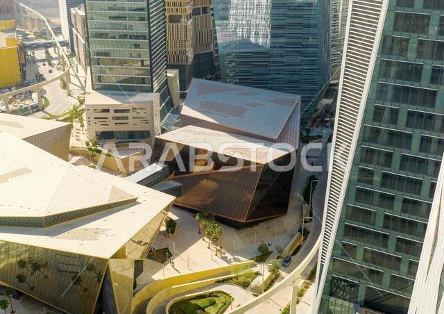 Modern buildings in King Abdullah Financial District (KAFD), Riyadh, Saudi Arabia.