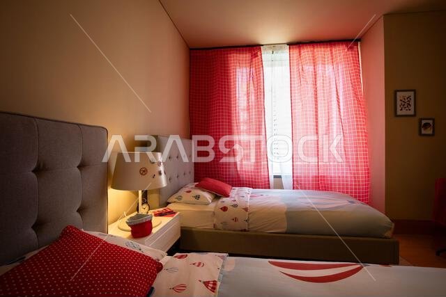 Interior view of a furnished apartment in Riyadh, Saudi Arabia, showing modern furniture, decor, and comfortable living space.