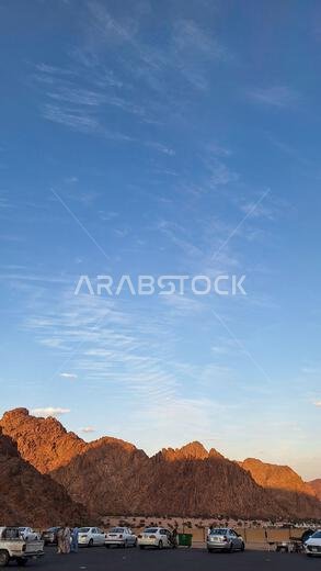 Madinah, Saudi Arabia - March 6, 2024: Pilgrims visiting Jabal Magnet