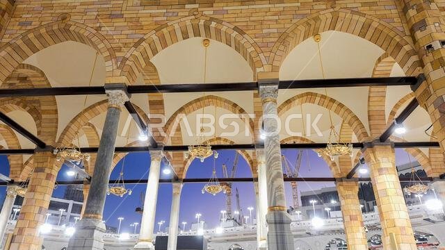 Makkah, Saudi Arabia - March 8, 2024: Interior architecture of Masjid al-Haram