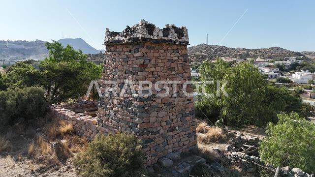 Al Taif , Saudi Arabia - Jun 10 2025 - Al Baha and Abha Culture - Aseer region old stone castle