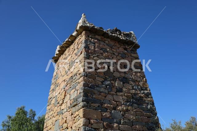 Al Taif , Saudi Arabia - Jun 10 2025 - Al Baha and Abha Culture - Aseer region old stone castle