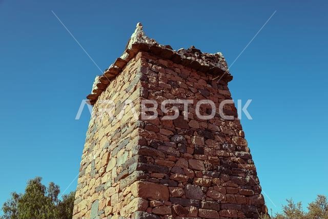 Al Taif , Saudi Arabia - Jun 10 2025 - Al Baha and Abha Culture - Aseer region old stone castle