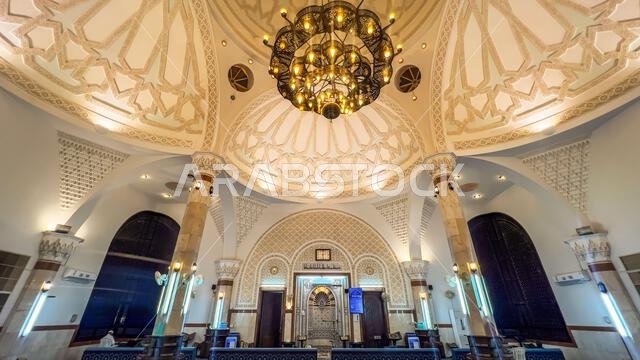 Beautiful Masjid iin Dammam inside view. City Dammam, Saudi Arabia.