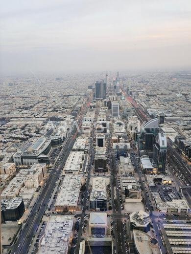 City views from the Kingdom center observation deck in Riyadh, Saudi Arabia. City views from the Kingdom center observation deck in Riyadh, Saudi Arabia.