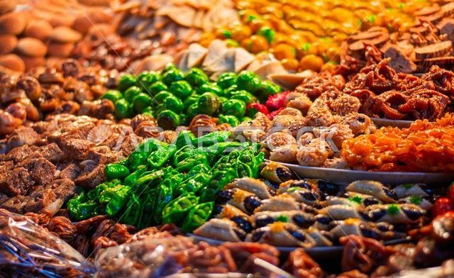 colorful and very sweet honey sweets