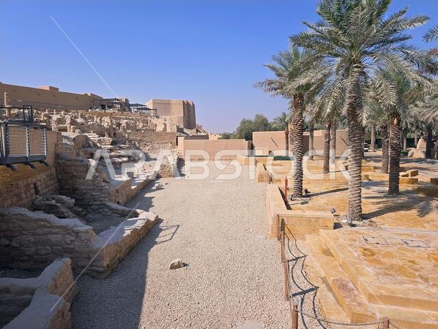 الآثار القديمة في الدرعية، بالقرب من الرياض، المملكة العربية السعودية.