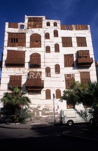 Saudi Arabia, Jeddah, traditional building in the old town.