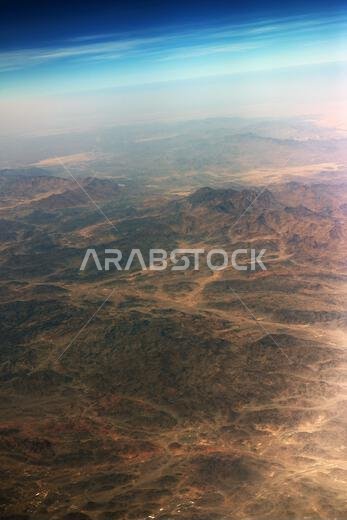 Aerial view of the beautiful Arabian desert in Saudi Arabia.