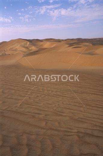 الربع الخالي (الربع الخالي) الذي يحد دول المملكة العربية السعودية والإمارات العربية المتحدة وسلطنة عمان.