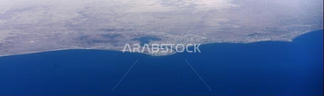 صورة جوية للساحل السعودي حول الخفجي.