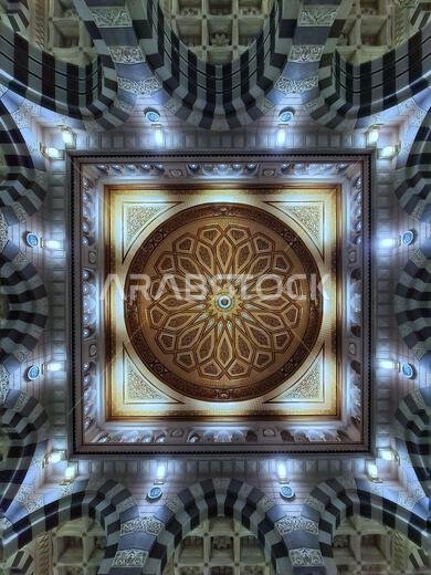 Ceiling Detail Inside Masjid al-Nabawi, Medina, Saudi Arabia