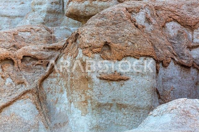 جبل القره في واحة الأحساء، أحد مواقع التراث العالمي لليونسكو، الهفوف، المملكة العربية السعودية