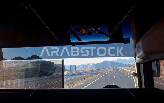 Madinah, Saudi Arabia - March 6, 2024: City views of Madinah from the tour bus Madinah, Saudi Arabia - March 6, 2024: City views of Madinah from the tour bus
