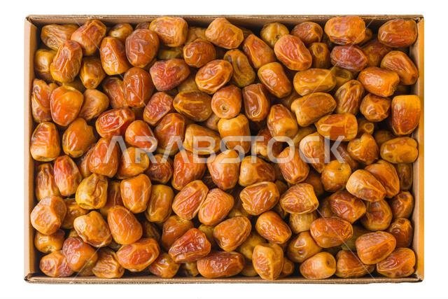 صورة مقربة لتمور سعودية طازجة (صنف البرحي والسكري)