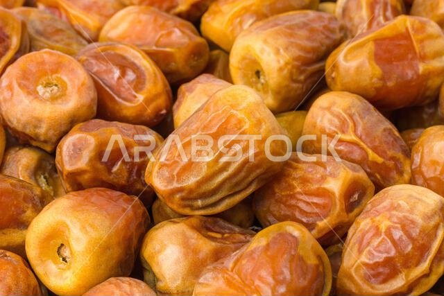 Close-Up of Fresh Saudi Dates (Barhi and Sukari Variety)
