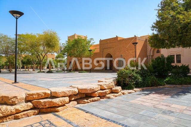 العمارة النجدية التقليدية لقصر المربع التاريخي في الرياض، المملكة العربية السعودية