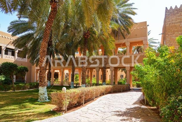 العمارة النجدية التقليدية لقصر المربع التاريخي في الرياض، المملكة العربية السعودية