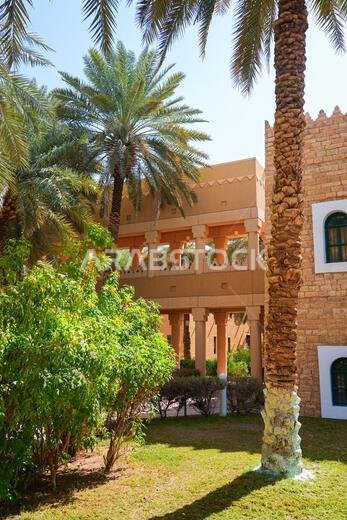 العمارة النجدية التقليدية لقصر المربع التاريخي في الرياض، المملكة العربية السعودية
