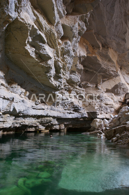 Creative image of Ain Heet Cave in Riyadh, Saudi Arabia, Heet Cave in Riyadh, Riyadh landmarks, groundwater, beautiful landscapes, beauty of nature in Saudi Arabia