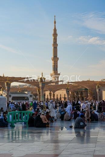 The Prophet's Mosque (Al-Masjid an-Nabawi) in Medina, Saudi Arabia