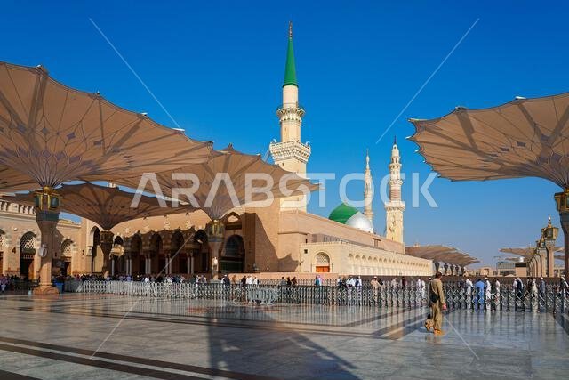 The Prophet's Mosque (Al-Masjid an-Nabawi) in Medina, Saudi Arabia