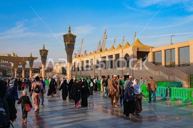 The Prophet's Mosque (Al-Masjid an-Nabawi) in Medina, Saudi Arabia